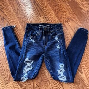 EUC, American Eagle Outfitters Next Level Stretch Distressed Jeans, Size 2